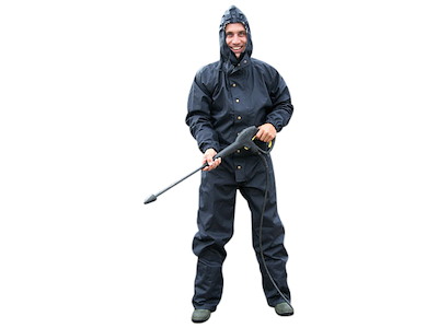 Vask og rengørings dragt med hætte str. M